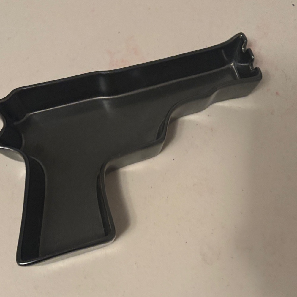 Black Gun-Shaped Tray - collectible- old school